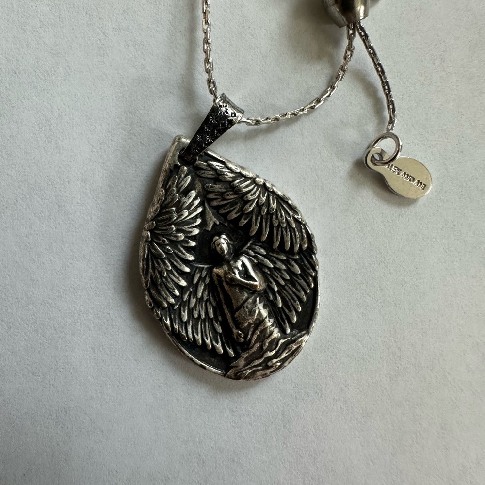 Alex and Ani Guardian of Peace Silver Angel Wing Pendant Necklace